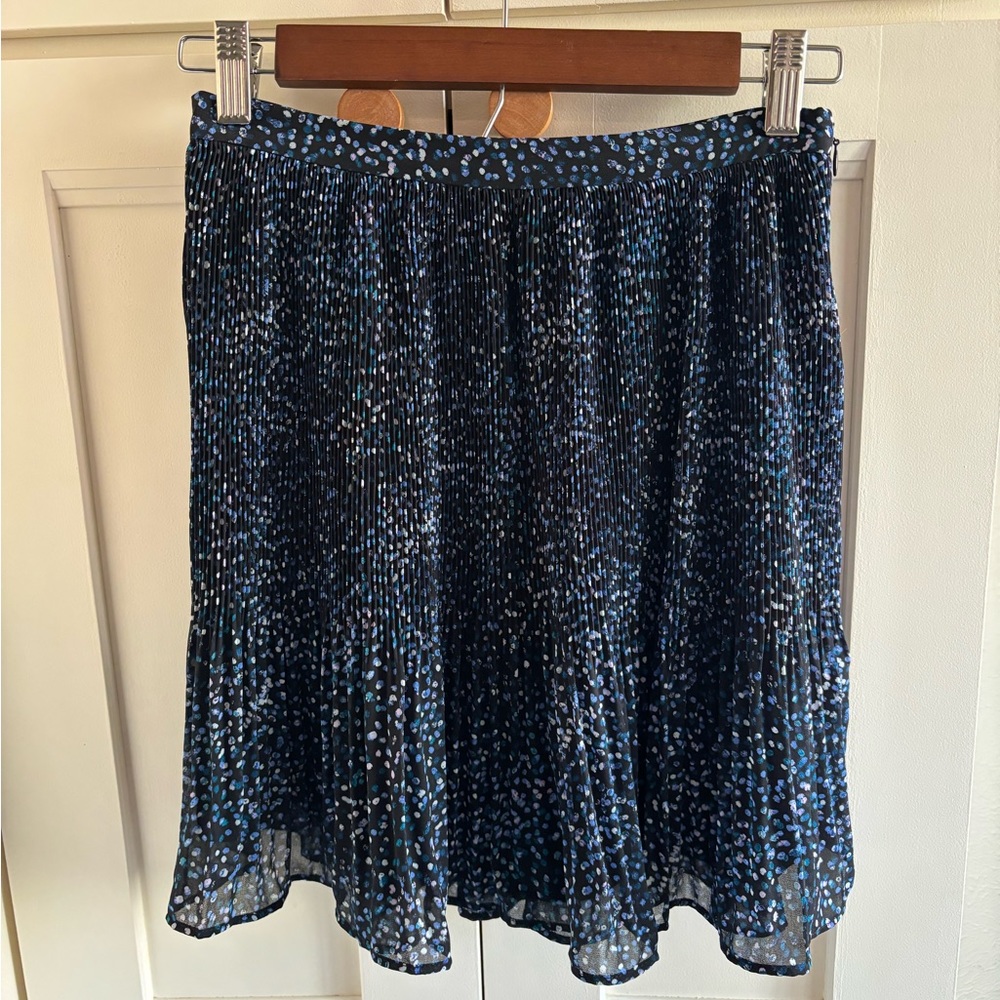 Banana Republic Blue/Black/White Polkadot Swing Mini Skirt, Petite